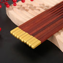 Axyaa 25cm Wooden Chopsticks Set with Premium Brass Head, Household Essential