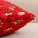Axyaa Christmas Foil Print Plush Cushion Cover for Living Room and Bedroom