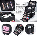 Axyaa Makeup Artist Wheeled Travel Case - 2in1 Professional Cosmetic Organizer