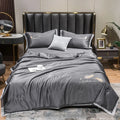 Axyaa Ice Silk Embroidered Quilt Set - Luxury European Style Cooling Blanket
