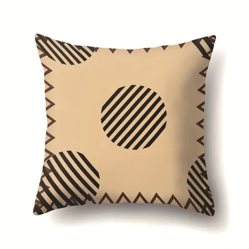 Axyaa Retro Geometric Pattern Cushion Cover for Sofa and Couch Décor