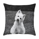 Axyaa Cute Pet Puppies Black and White Art Peach Skin Pillowcase