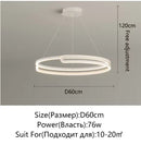 Axyaa Modern LED Round Chandelier for Dining Living Bedroom - Dimmable Ceiling Light