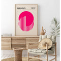 Axyaa Bauhaus Canvas Poster: Vintage Pink & Beige Mid Century Minimalist Wall Art