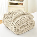 Axyaa Chenille Knit Throw Blanket for Cozy Winter Living Room Décor