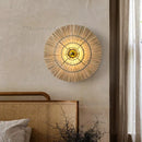 Axyaa Grass Woven LED Circular Wall Lamp for Home Living Room Decor