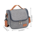 Axyaa Portable Gray Lunch Tote: Insulated Oxford Cooler Bag for Work, School, Picnics