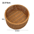 Axyaa Rattan Wicker Serving Baskets - 10 Styles for Bread, Fruit, Vegetables Basket in Khaki