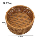 Axyaa Rattan Wicker Serving Baskets - 10 Styles for Bread, Fruit, Vegetables Basket in Khaki