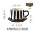 Axyaa Minimalist Stripe Ceramic Coffee Cup and Saucer Set