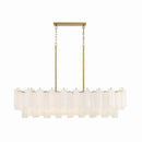 Axyaa Gold Silver Glass Tube Chandelier - Elegant Pendant Light for Dining Room