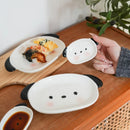 Axyaa Puppy-Shaped Sushi Plate Set | 8" Plate & 4" Dipping Dish