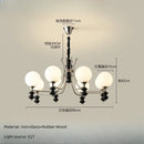 Axyaa Magic Bean LED Chandelier Walnut Wood Pendant Lamp for Living Room