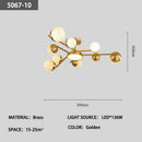 Axyaa Gold Crystal Pendant Light - Modern Dimmable Bedroom Hanging Lamp