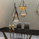 Axyaa Amber Glass Chandelier LED Pendant Light Industrial Nordic Style