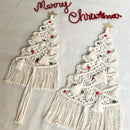 Axyaa Macrame White Pine Tree Wall Hanging - Boho Farmhouse Christmas Decor