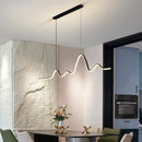 Axyaa Modern Wave Line LED Kitchen Island Chandelier