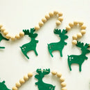 Axyaa Reindeer Wooden Bead Garland: Festive Home Party Decoration