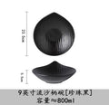 Axyaa Black Gold-Plated Tableware Set: Salad Bowl, Dessert Plate, Soup Plate