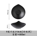 Axyaa Black Gold-Plated Tableware Set: Salad Bowl, Dessert Plate, Soup Plate