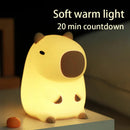 Axyaa Capybara Silicone Night Light - USB Rechargeable, Cute Cartoon Design, Bedside Lamp
