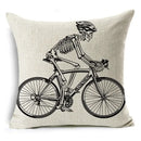 Axyaa Bone Cartoon Cushion Cover - Halloween Themed Decorative Pillow Case