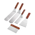 Axyaa BBQ Tool Set with Wooden Handle and Iron Plate - Stainless Steel Shovel