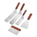 Axyaa BBQ Tool Set with Wooden Handle and Iron Plate - Stainless Steel Shovel