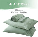 Axyaa 100% Organic Bamboo Silky Bed Sheet Set - Luxuriously Soft Hotel Bedding