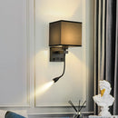 Axyaa LED USB Bedside Wall Lamp 3W Spot Light Fabric Modern Indoor Lighting