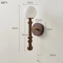 Axyaa Retro Wood Wall Lamp French Middle-Aged Vintage Living Room Bedroom Headlight