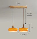Axyaa Retro Modern Orange Chandelier for Dining, Study, and Bar