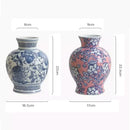 Blue & White Belly Vase by Axyaa - Retro Chinese Porcelain Ornaments for Home Decor
