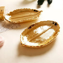 Axyaa Ceramic Leaf Tray for Jewelry and Snacks