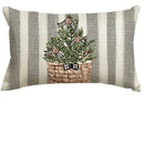 Axyaa Christmas Snowman Reindeer Pillow Case - Winter Holiday Striped Cushion Cover