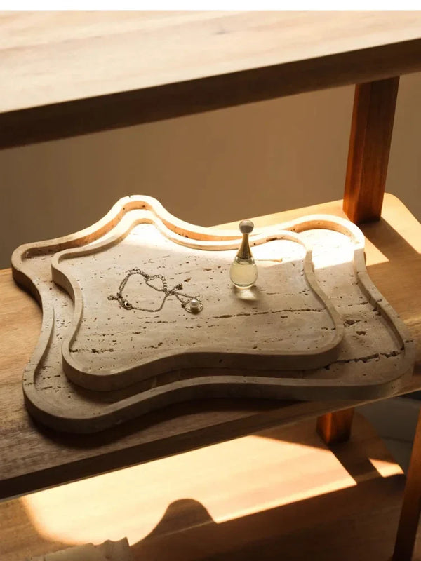 Axya Irregular Natural Tray, Decorative Fruit Plate & Desktop Storage Tray