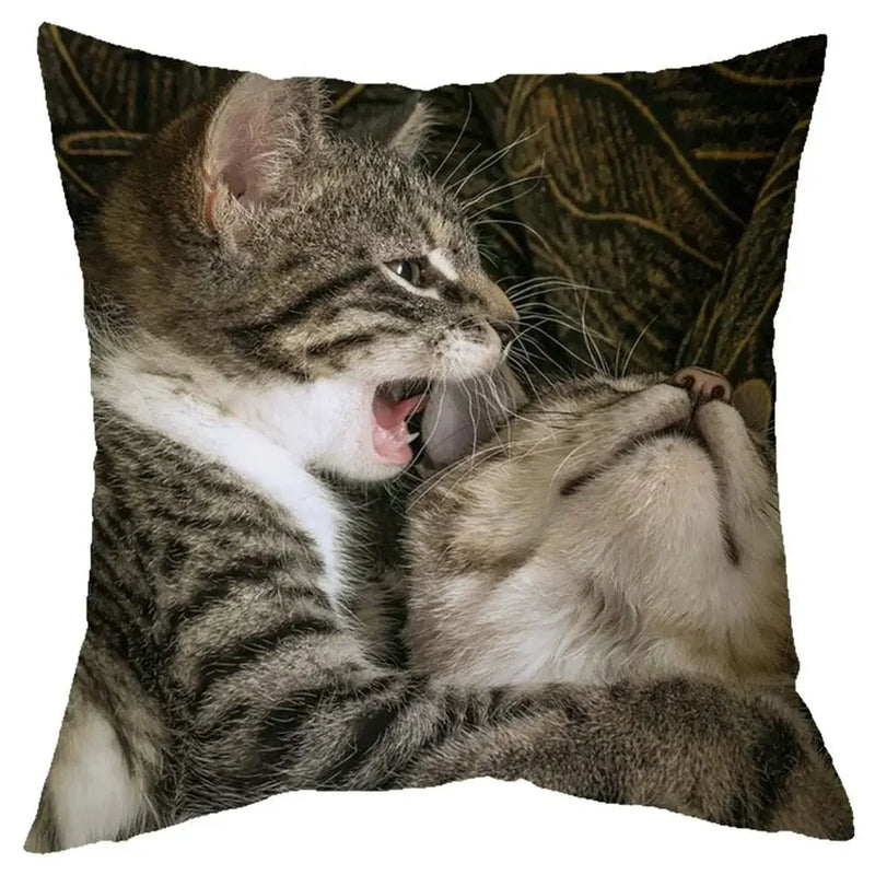 Axyaa Cat Design Sofa Cushion Cover 45x45cm