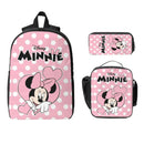 Axyaa Pink Heart Minnie Mouse Kids Backpack Lunch Box Set