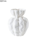 Axyaa Ceramic Vase for Desk Decor with Artificial Flowers - Room Aesthetic Touch