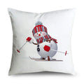 Axyaa Christmas Snowman Print Cushion Cover - 45X45CM