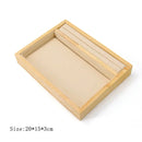 Axyaa Solid Wood Jewelry Tray | Velvet Storage Box for Rings & Necklaces