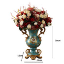 Axyaa European Resin Vase with Dried Flowers Arrangement and Wobble Plate Home Decor