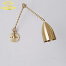 Axyaa Copper Swing Arm LED Wall Lamp for Study Reading Bedroom Café