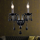 Axyaa Black Crystal Chandelier Vintage Retro Lighting for Bedroom Hallway Kitchen Loft