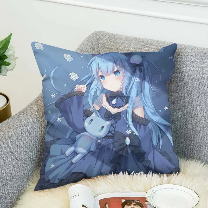 Axyaa Shizuku Anime Pillow Covers 45*45 Cushion Cover for Fall Decor