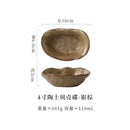 Axyaa Coarse Pottery Shell Plates Set of 4 - Japanese Ceramic Tableware