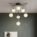 Axyaa Nordic LED Bean Chandelier, Postmodern Minimalist Pendant Light for Stylish Home Decor