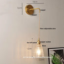 Axyaa Clear Glass LED Wall Lights with Pull Chain Switch