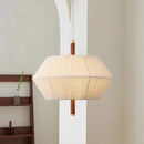 Axyaa Solid Wood Wabi-Sabi Chandelier - Retro Rattan Cotton Shade Ceiling Light