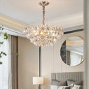 Axyaa Modern Crystal Chandelier: Elegant French Style Lighting for Living and Dining Rooms.